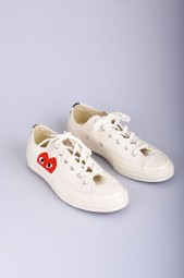  COMME DES GARCONS Play Converse Chuck Taylor All Star white low sneakers