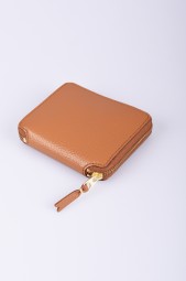 COMME DES GARCONS brown grained leather wallet