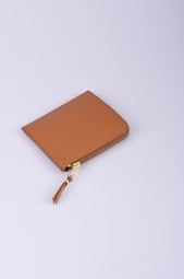 COMME DES GARCONS brown grained leather wallet