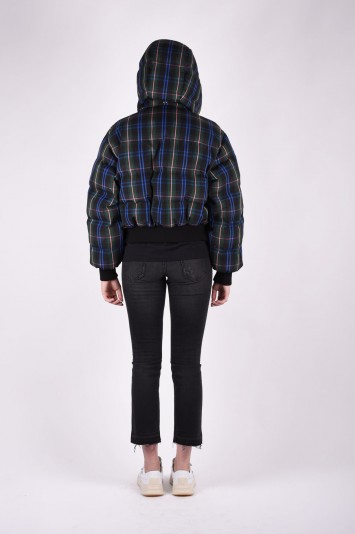 MSGM plaid quilted cropped padded jacket