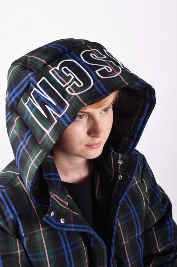 MSGM plaid quilted cropped padded jacket