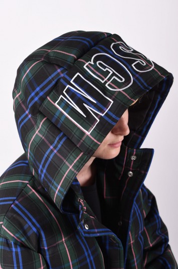 MSGM plaid quilted cropped padded jacket