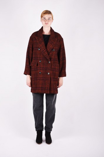 ISABEL MARANT ÉTOILE Ebra plaid wool-blend coat