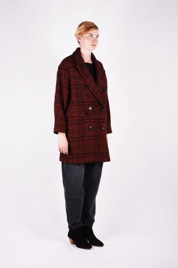 ISABEL MARANT ÉTOILE Ebra plaid wool-blend coat